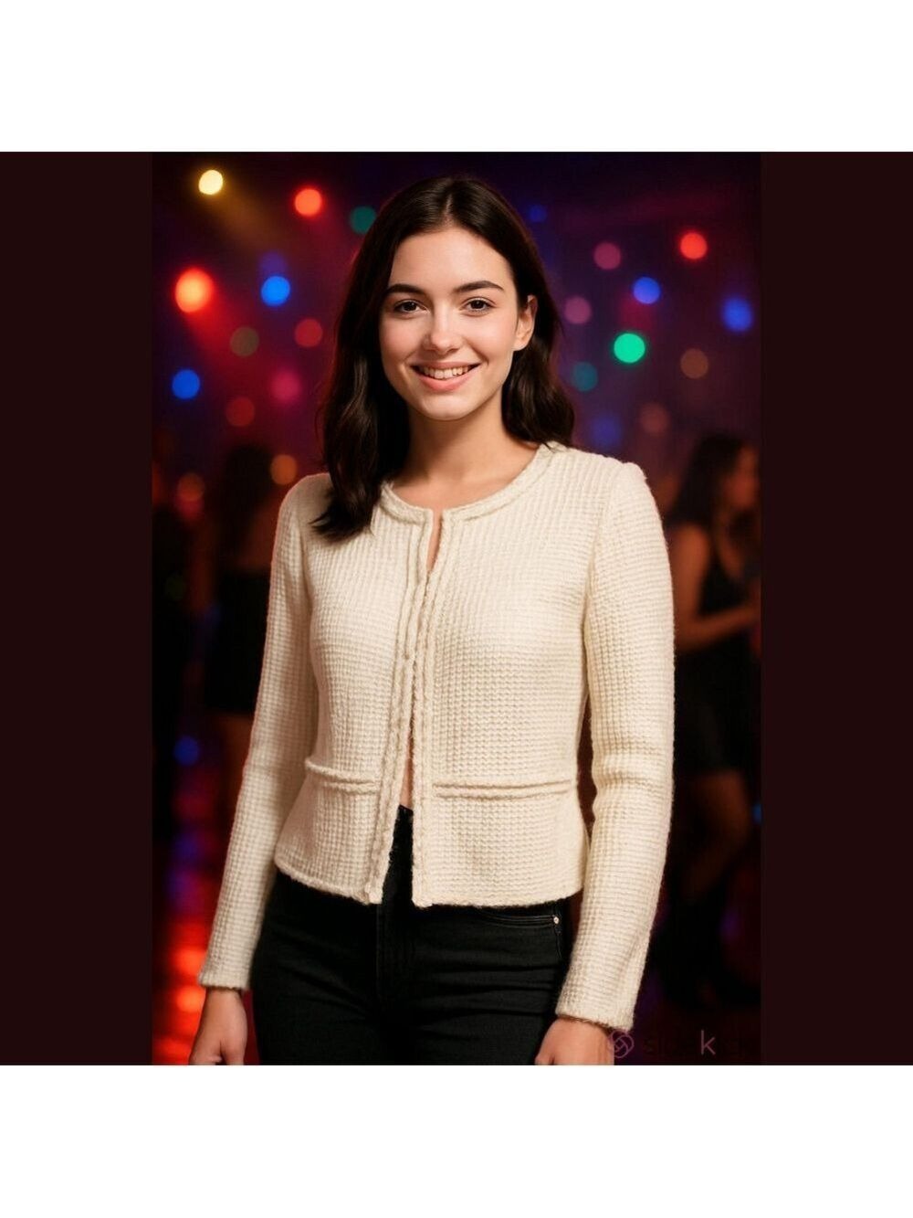White House Black Market Textured Jacket Cardigan , Size Medium, White Color.